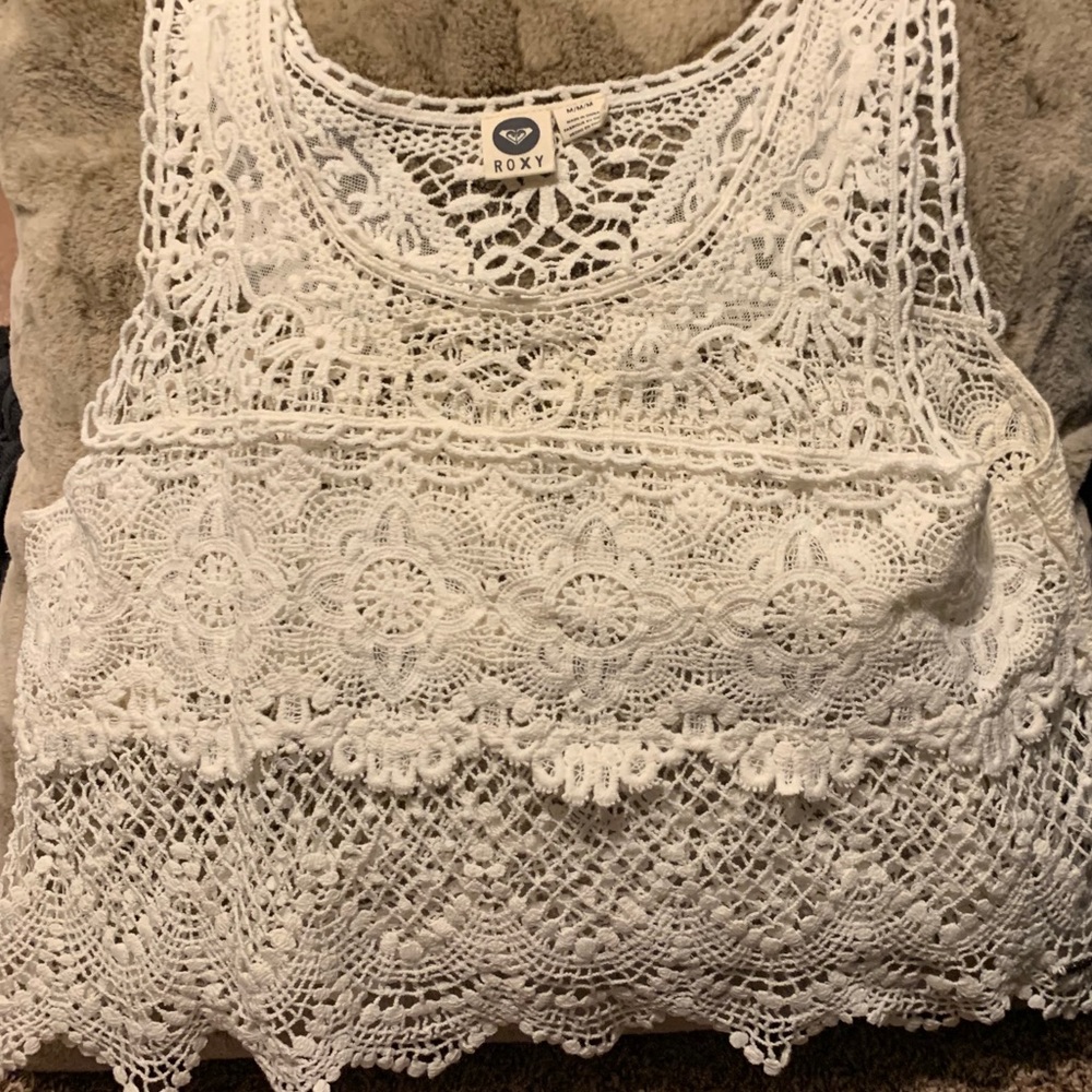 Boxy Roxy Lace swimsuit coverup top